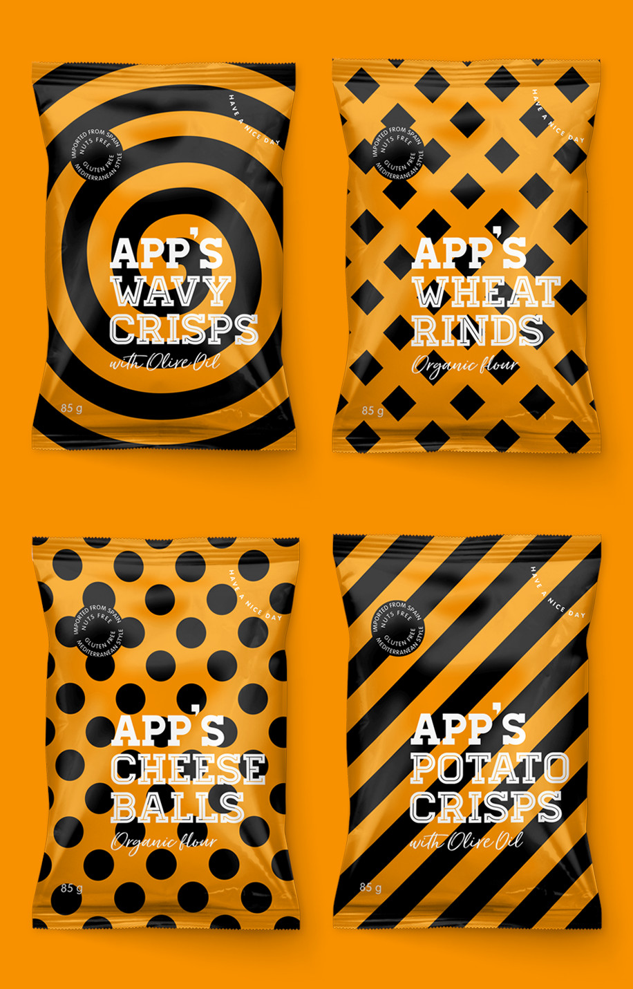 App's Diseño Packaging Snack Wavy Crisps Wheat Rinds Potato Crisps Cheese Balls