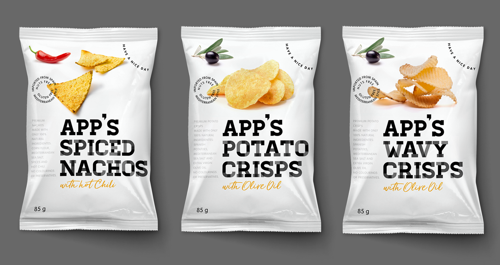 App's Diseño Packaging Snack Spiced Nachos Potato Crisps Wavy Crisps