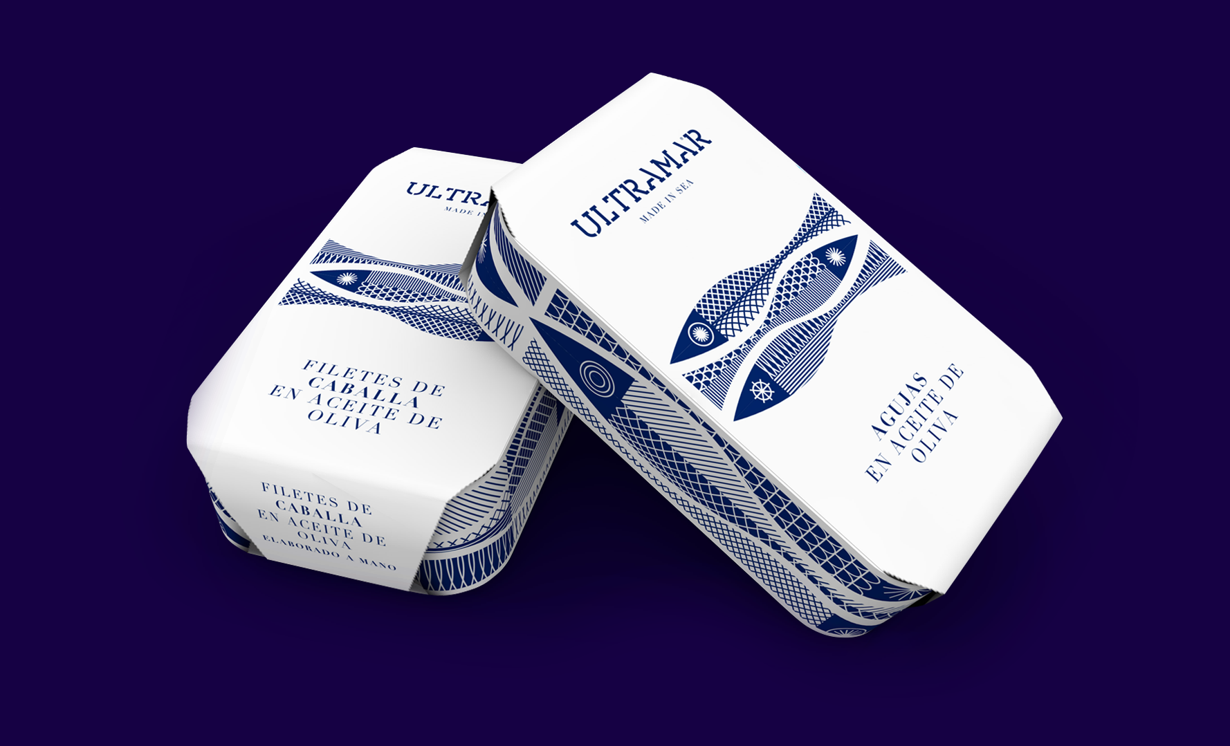 Ultramar Diseño Packaging Latas de Conservas Premium Agujas en Aceite de Oliva